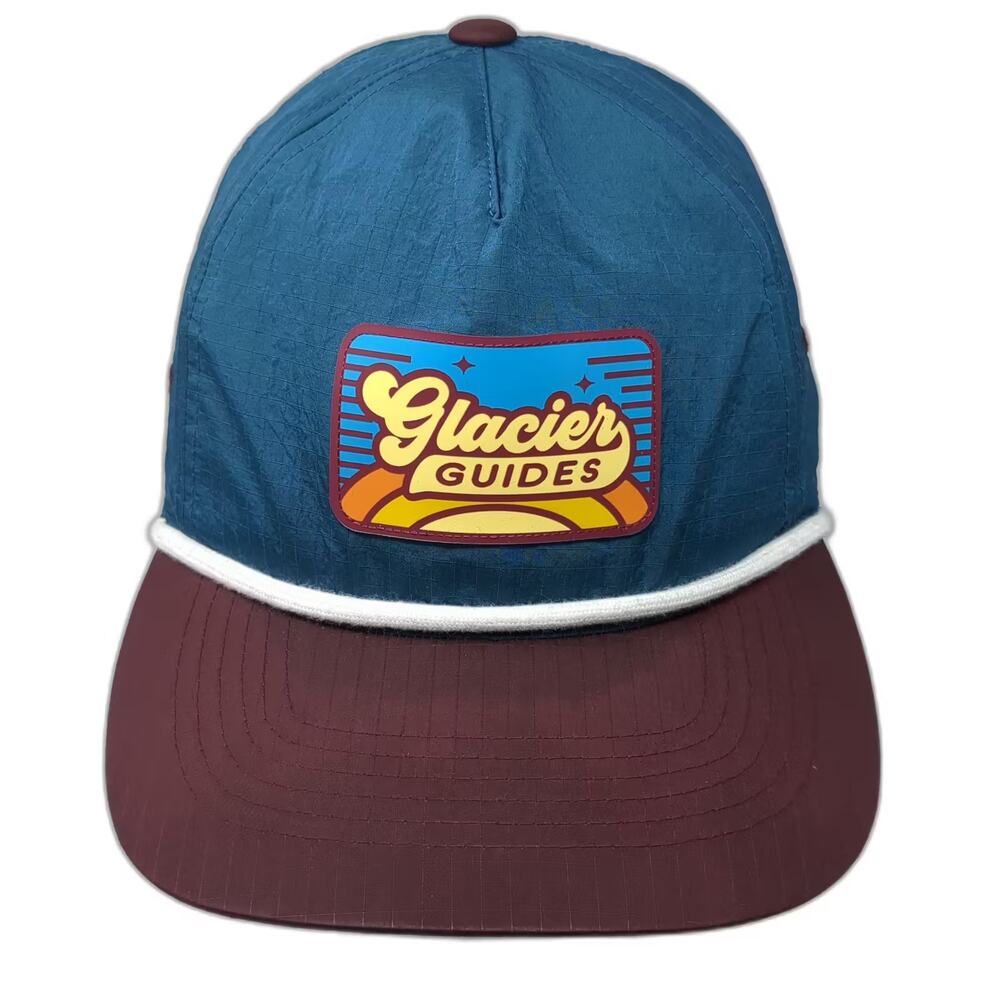 image one Glacier Guides 5 Panel Rope Hat Blue Red Snapback OS Adjustable Nylon